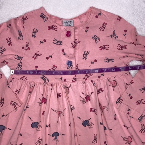 Painting red rhinos pink ballerina 100% cotton dress and leggings size 6/7 - Picture 2 of 11